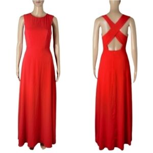 ASOS Red Criss Cross Back Maxi Dress Women's Size XS Prom Dress